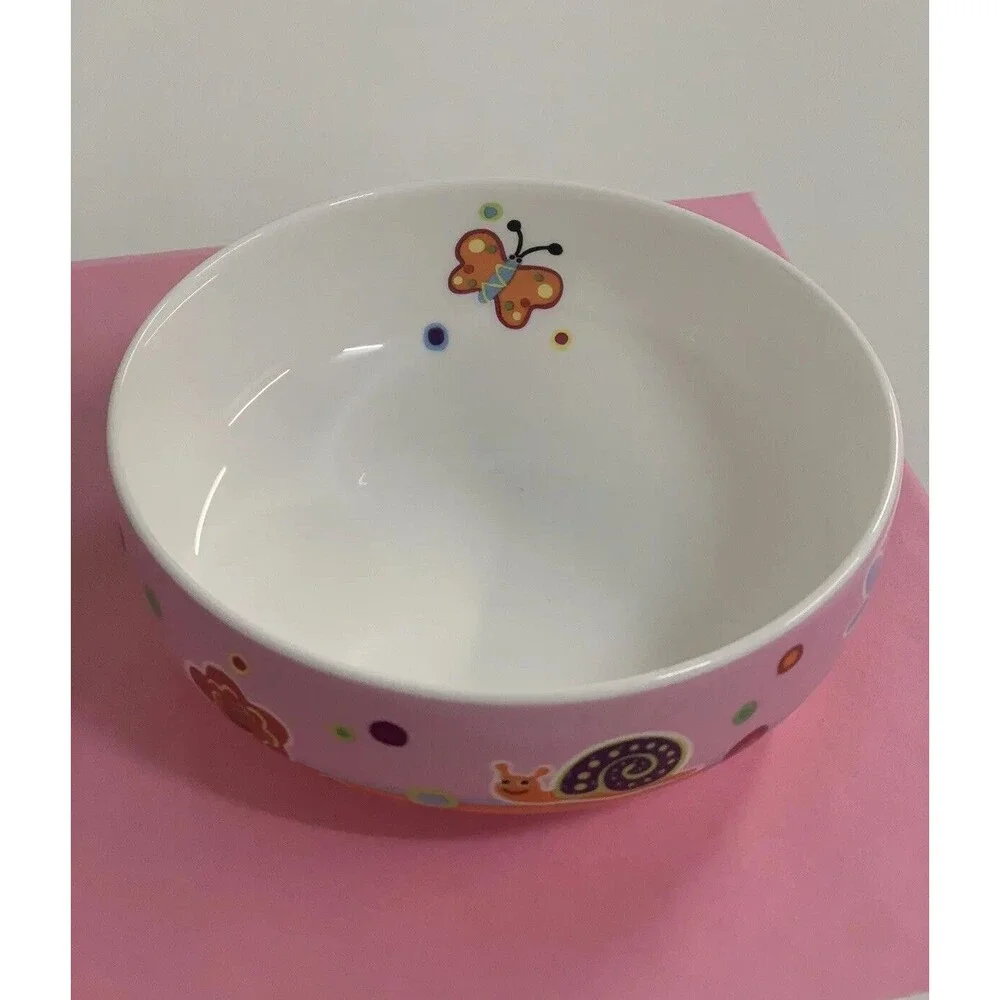 HANKOOK Kids NANO Butterfly Elephants Set Of 2 Bowls Children Fine Bone China